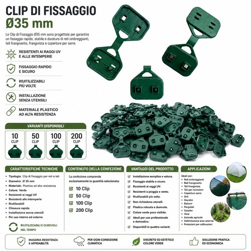 Ganci clips fissaggio - ganci,